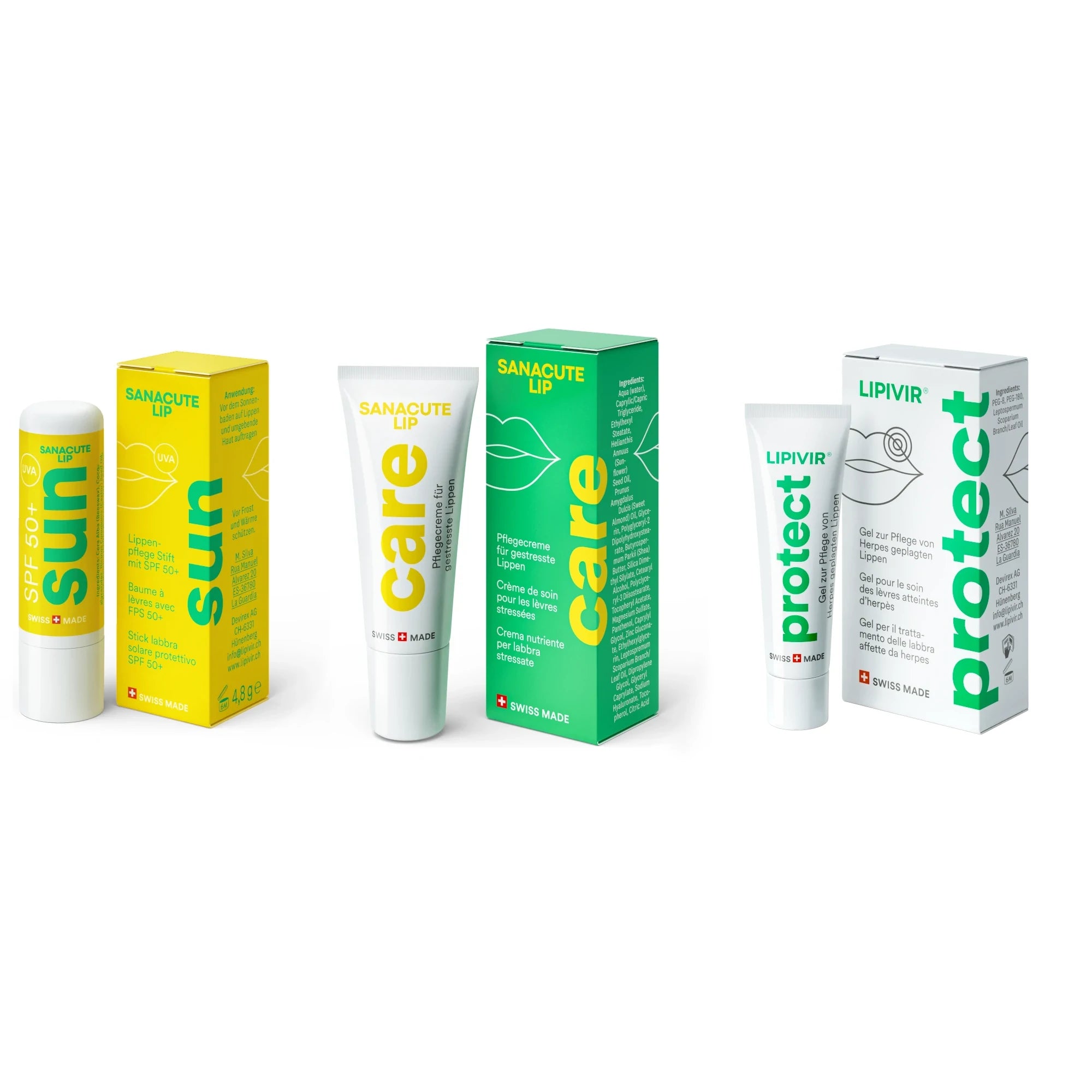 Paquete LIPIVIR protección y SANACUTE LIP sun & care